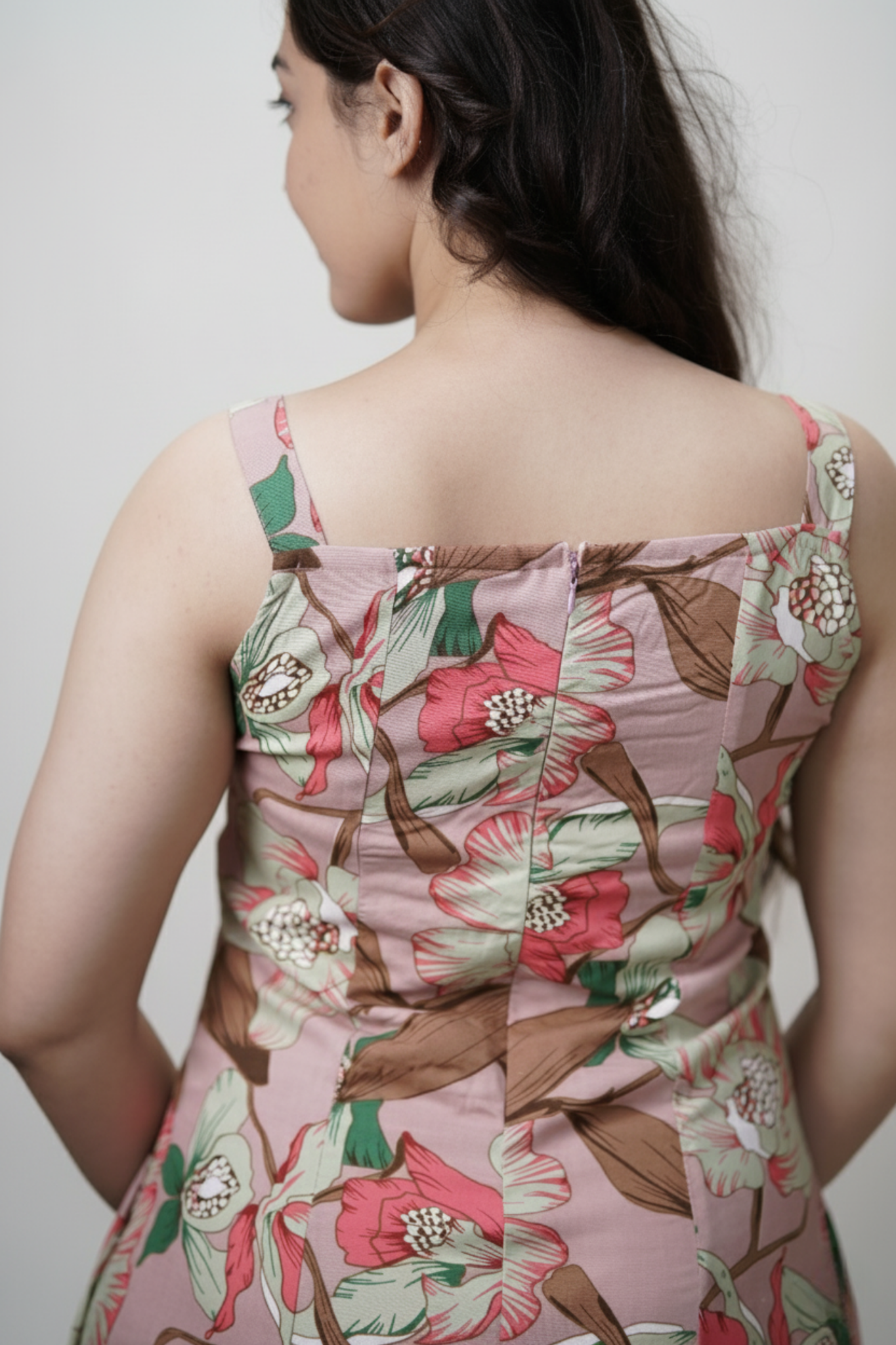 Luna Dress Pink | Cotton Rayon Flared Short Dress