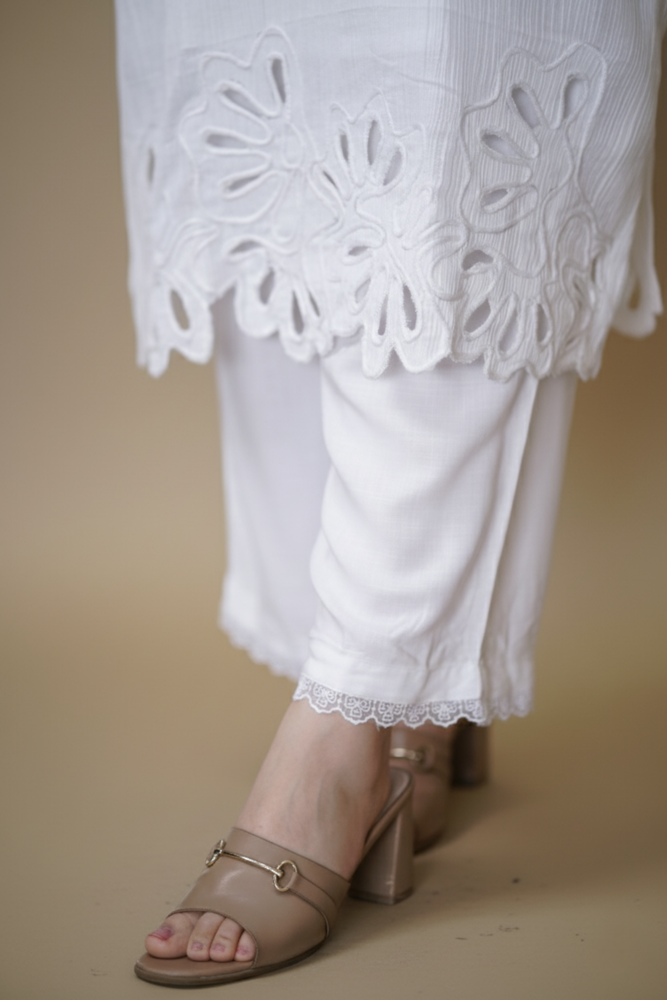 Kora Dress | Crushed Cotton Midi Dress with Slip