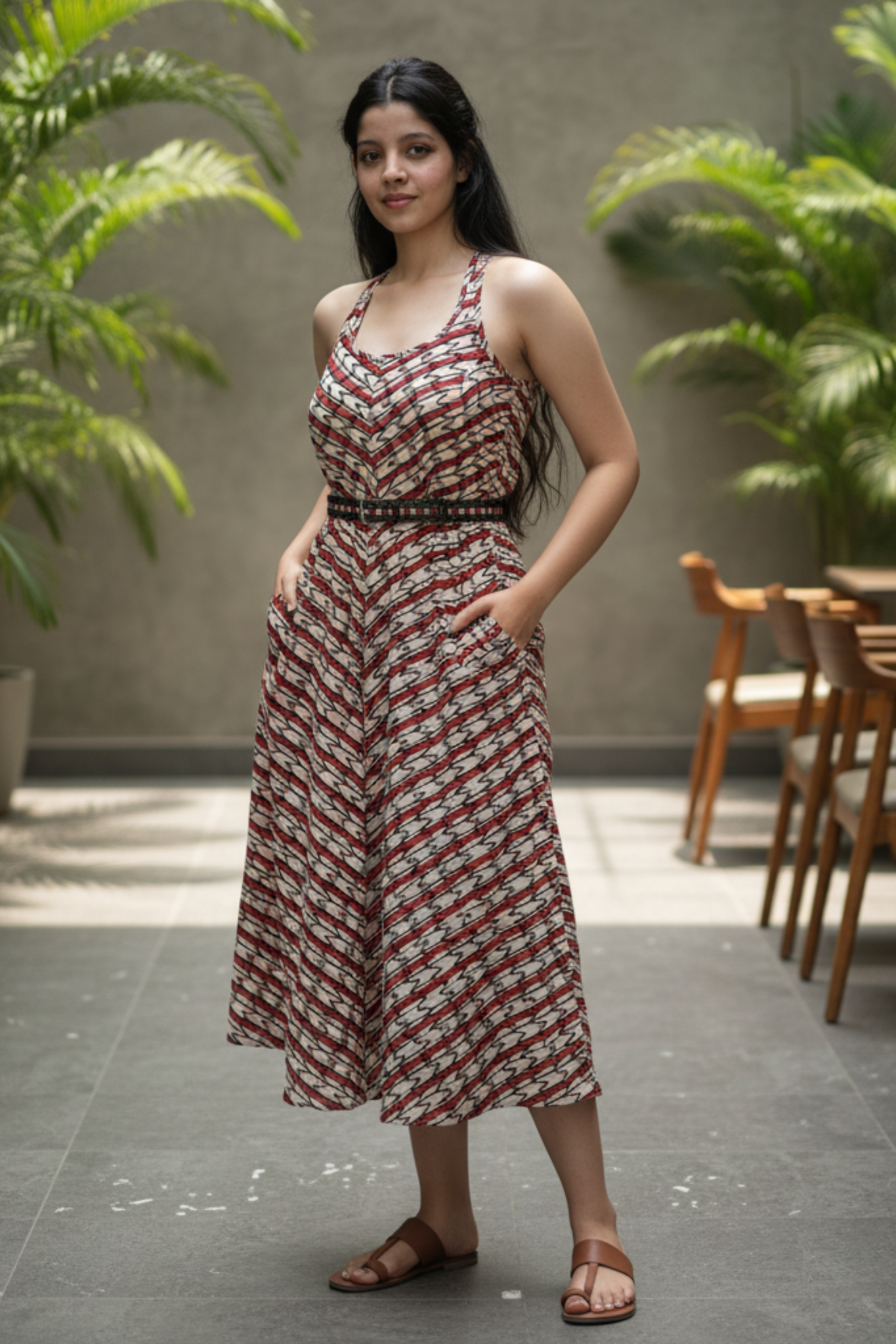 Ayra | Block Printed Cotton Bias-Cut Dress
