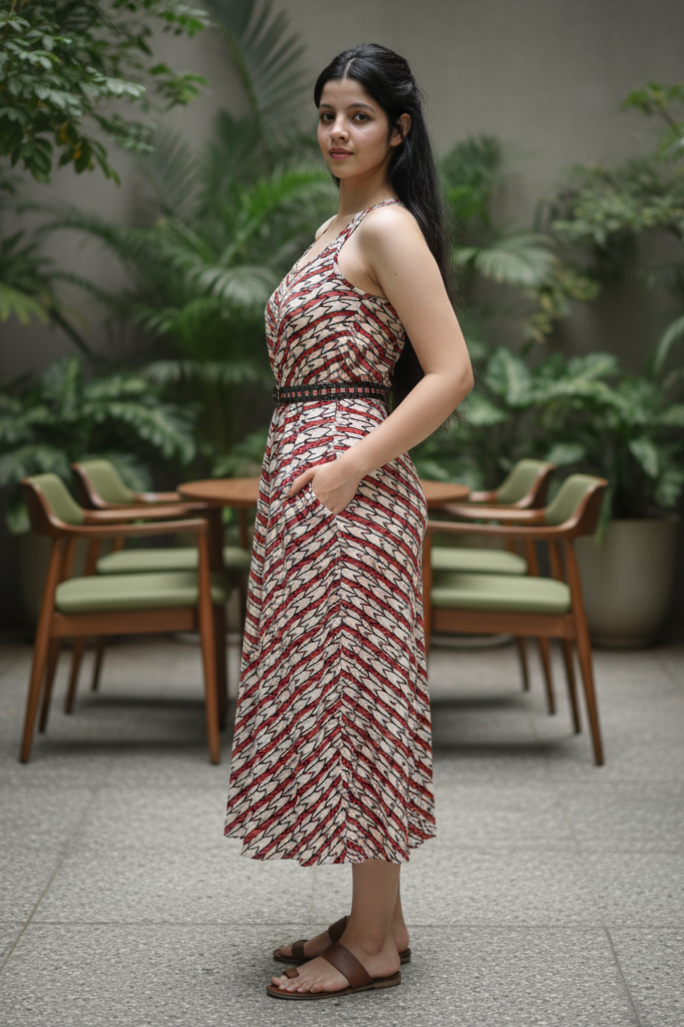 Ayra | Block Printed Cotton Bias-Cut Dress