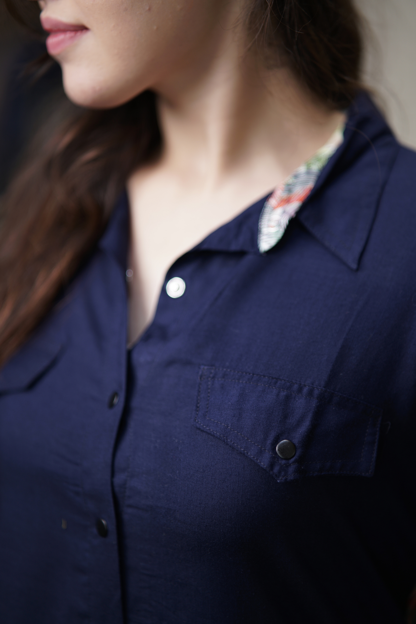 Neerija Shirt | Cotton Rayon Shirt with Printed Back