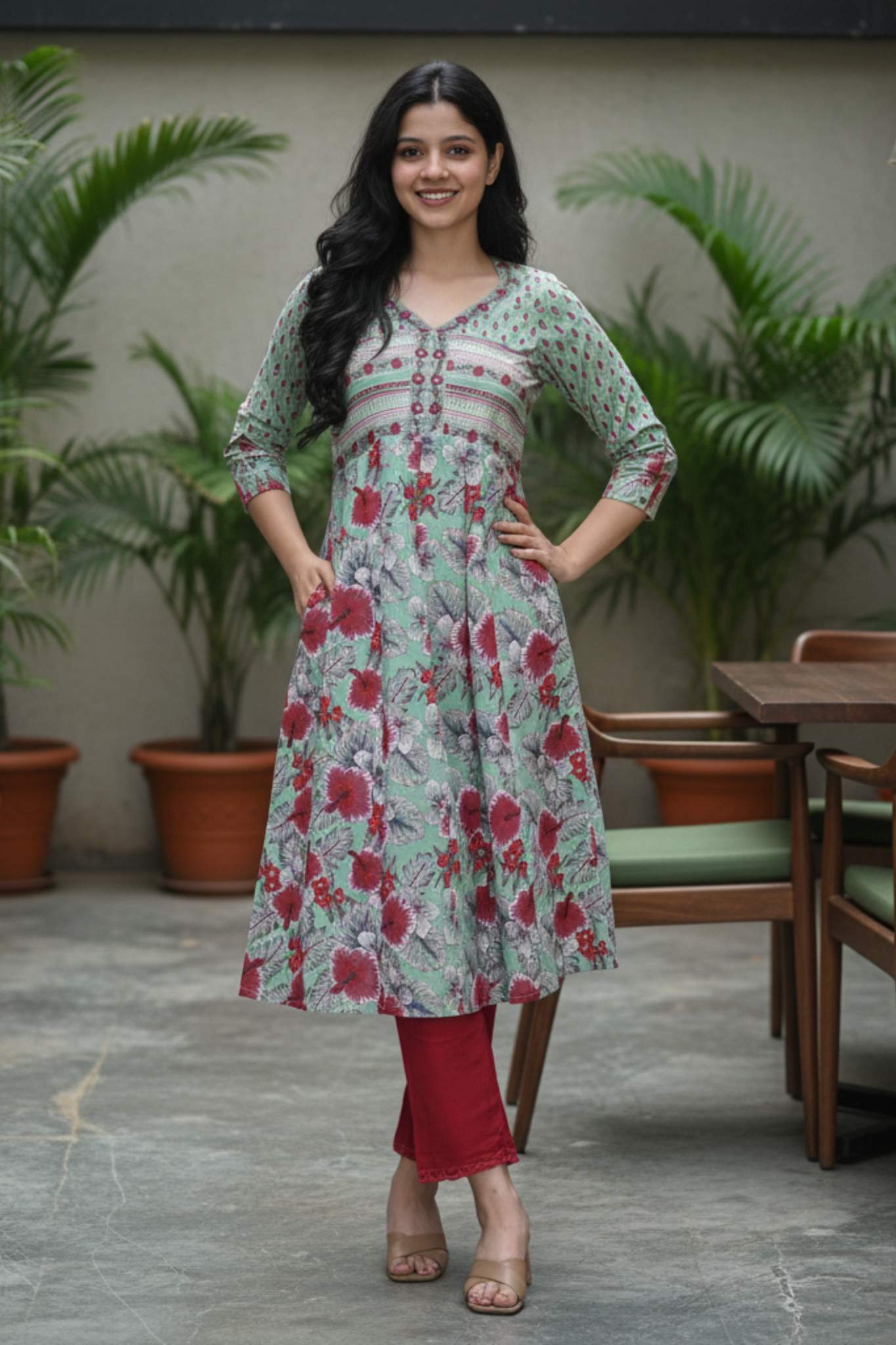 Adrika | Cotton Printed Anarkali