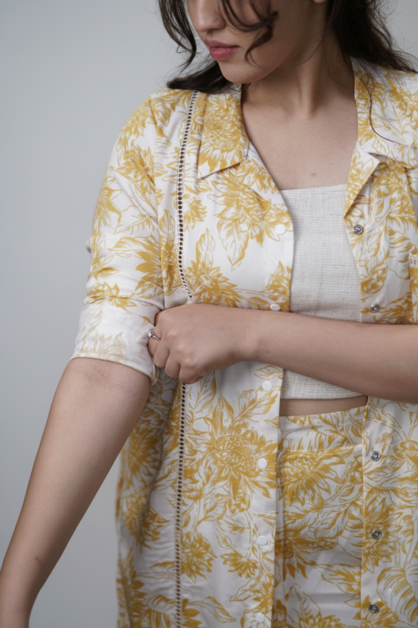 Florence Set | 3-Piece Cotton Rayon Kurta Jacket Set