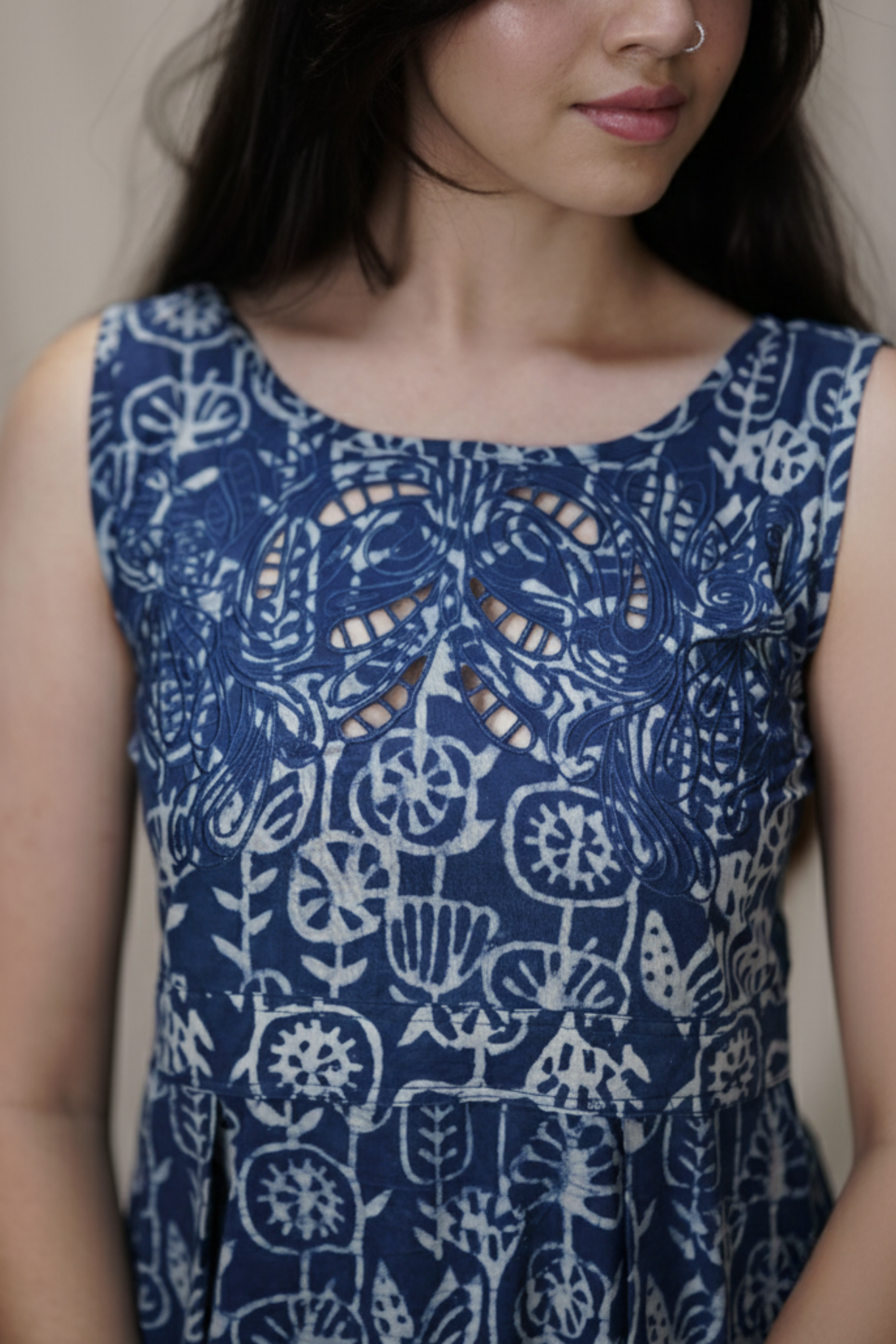 Kshirja | Indigo Natural Dye Cotton Dress