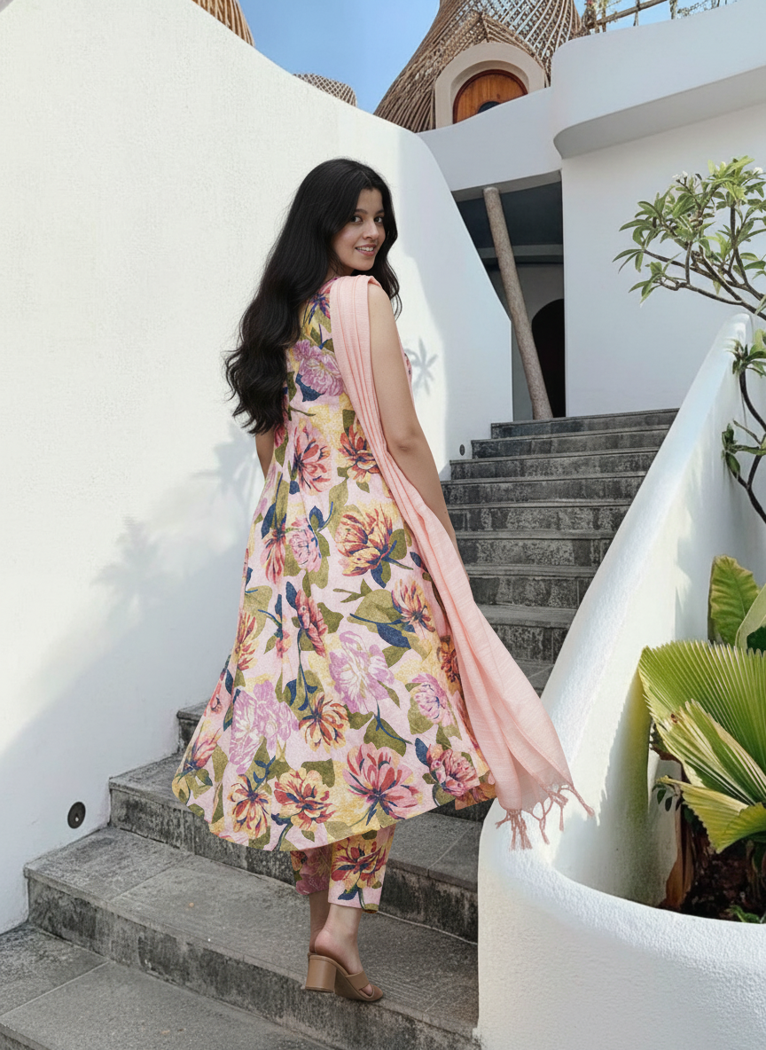 Praniti | Cotton Floral Print Co-ord Kurta Set