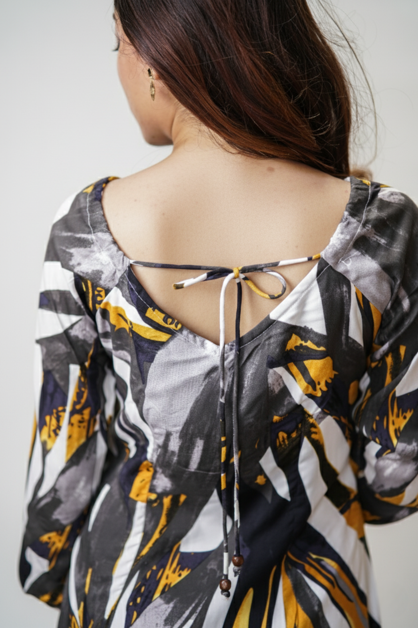 Sneha Dress | Abstract Print Cotton Rayon Dress