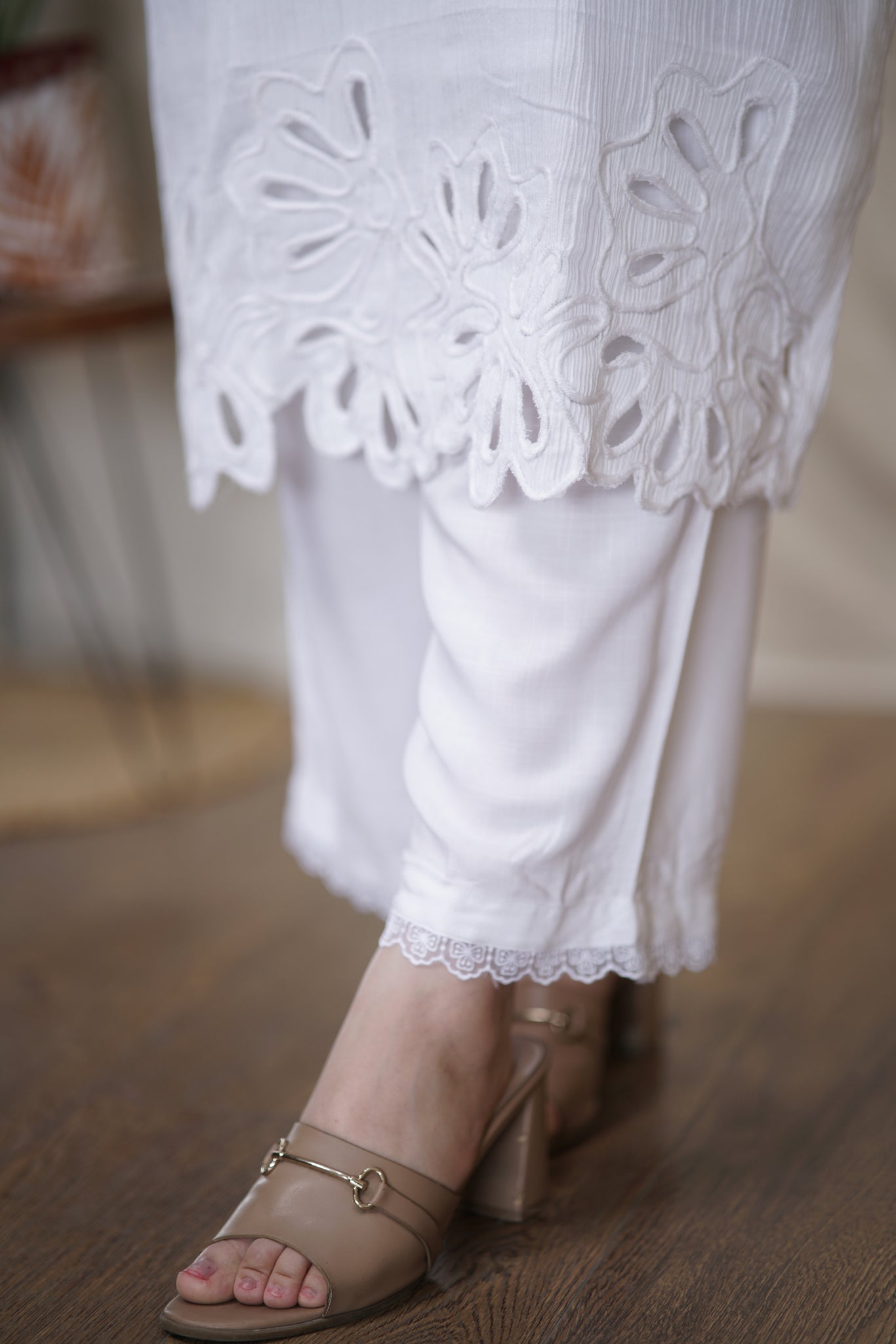 Kora Dress | Crushed Cotton Midi Dress with Slip