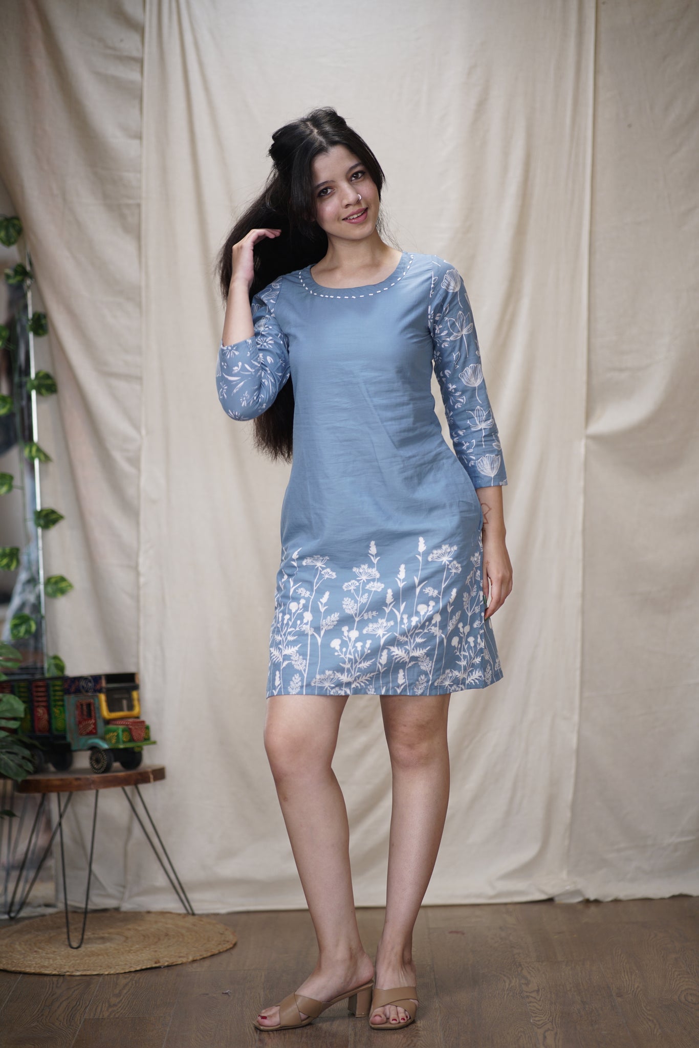 Anagha Dress | Printed Cotton Dress