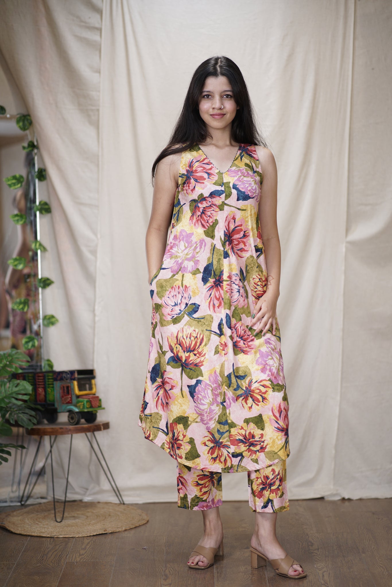 Praniti | Cotton Floral Print Co-ord Kurta Set