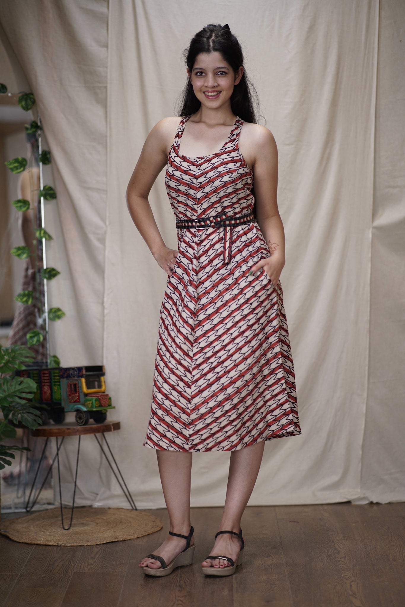 Ayra | Block Printed Cotton Bias-Cut Dress