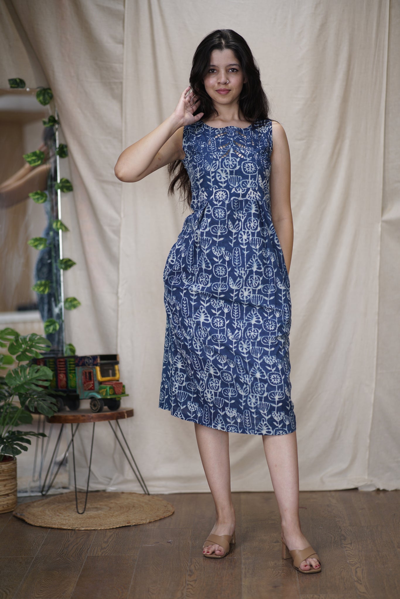Kshirja | Indigo Natural Dye Cotton Dress