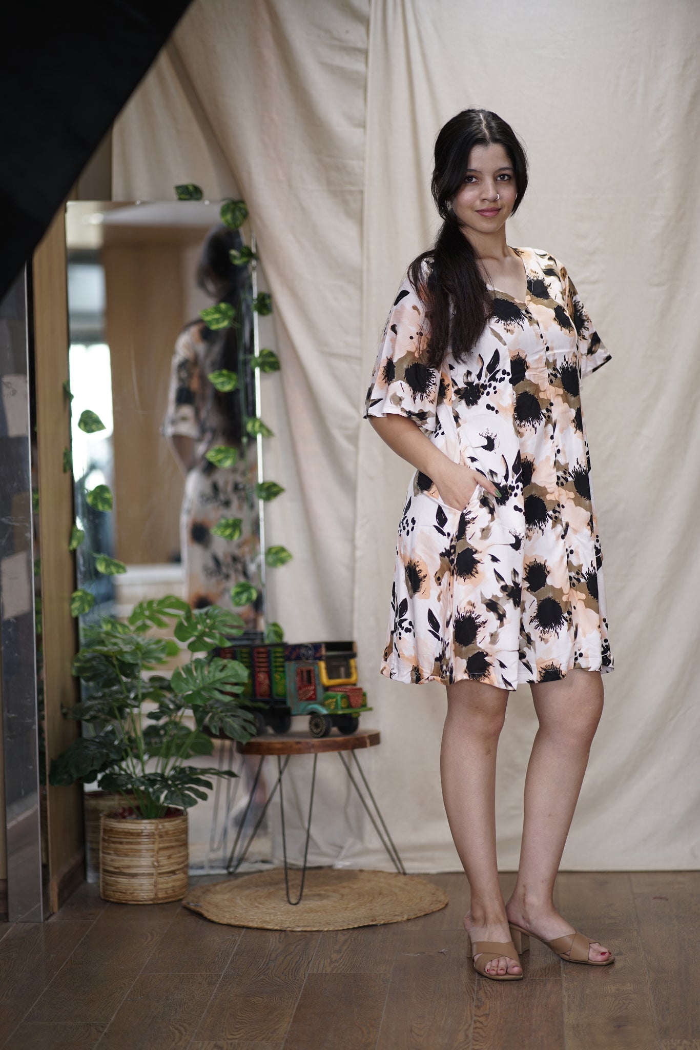 Serena | Cotton Rayon Flared Dress