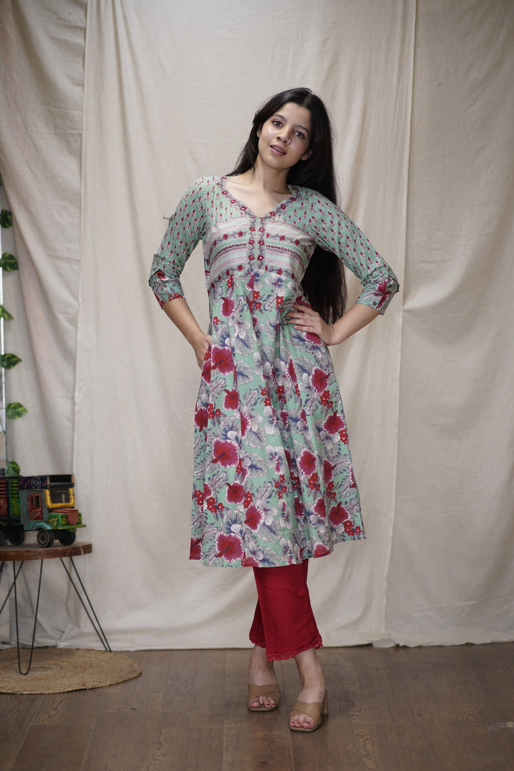 Adrika | Cotton Printed Anarkali