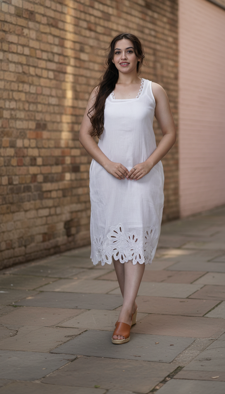 Kora Dress | Crushed Cotton Midi Dress with Slip