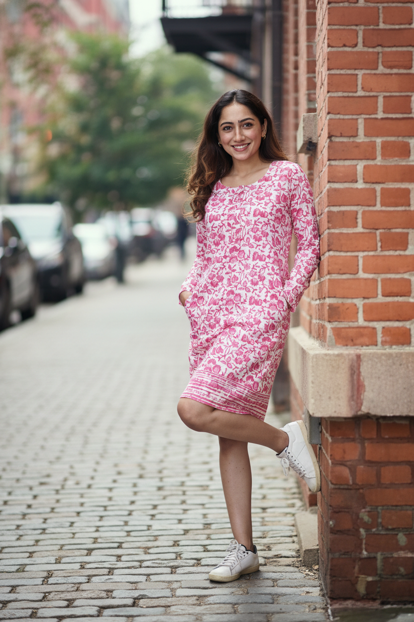 Ruhi Dress | Kantha Cotton Short Dress