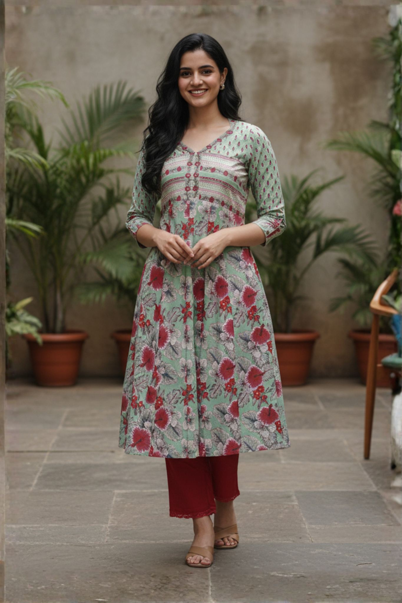 Adrika | Cotton Printed Anarkali