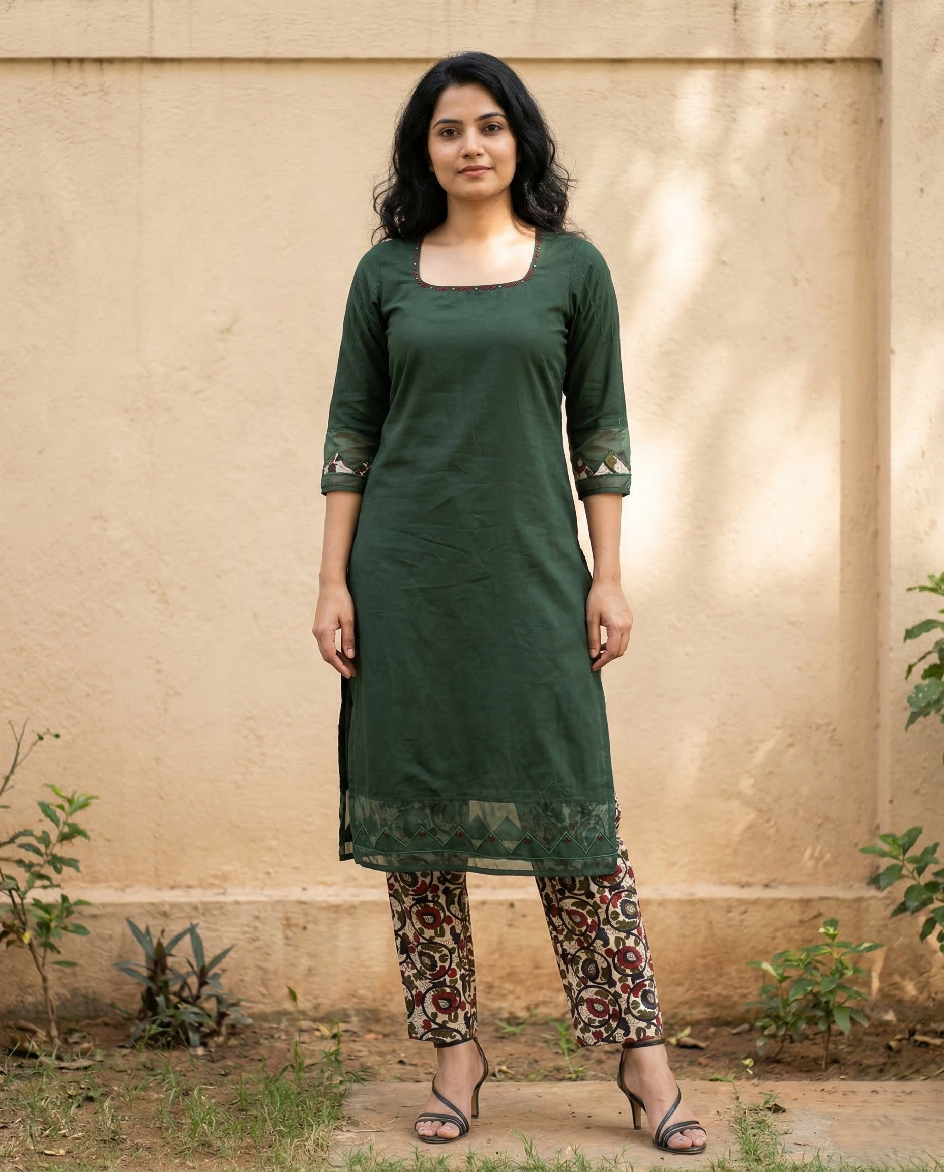 Giva I Organza Applique Kurta (Only Kurta)